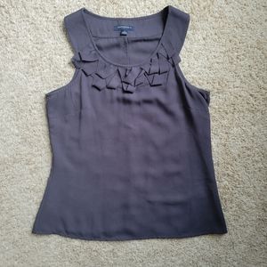 Banana Republic Sleevless Blouse Small Charcoal Gray